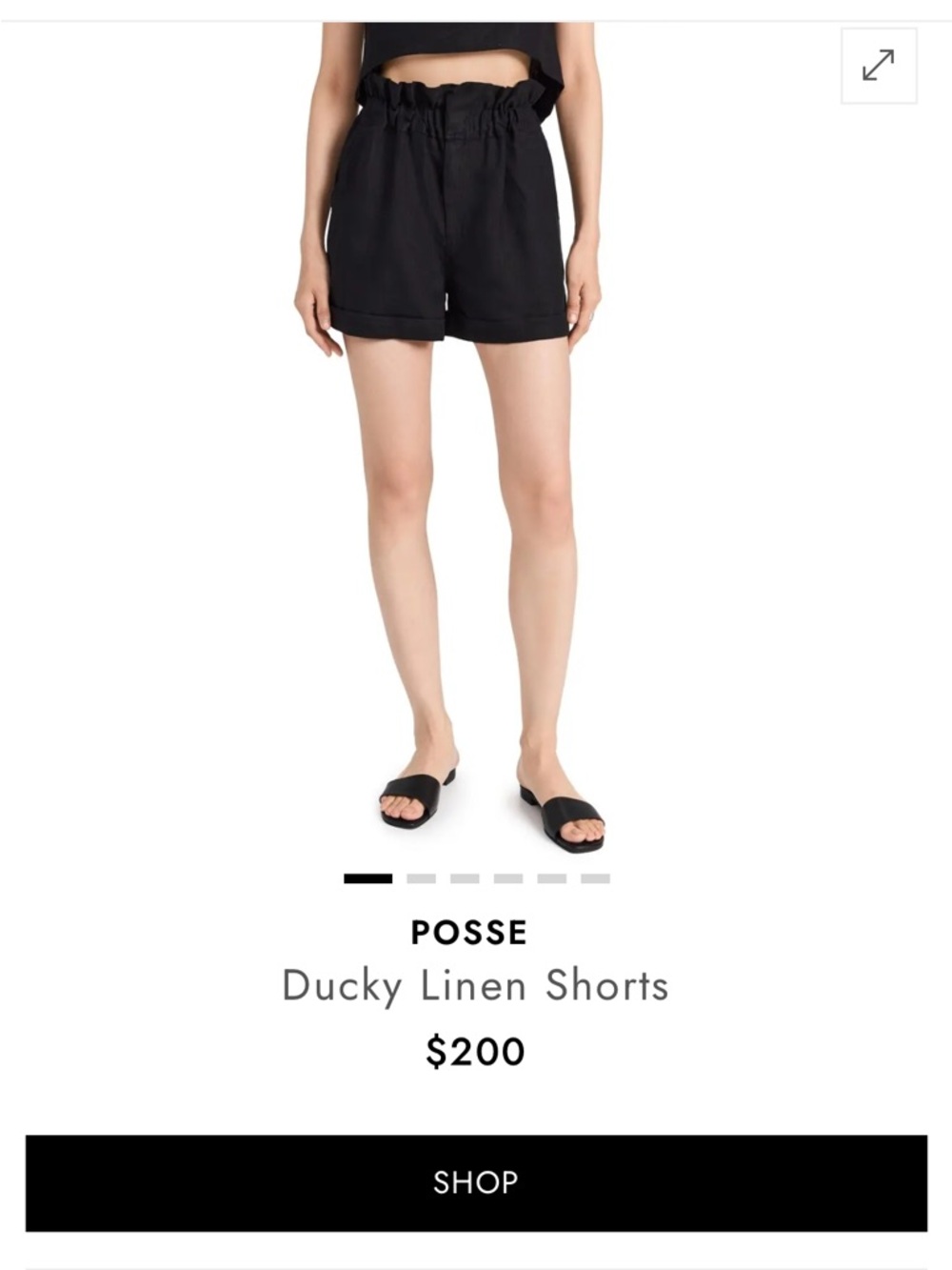 Posse Black, Linen Two-Piece Alice Top & Ducky Shorts Set - Picture 3 of 8